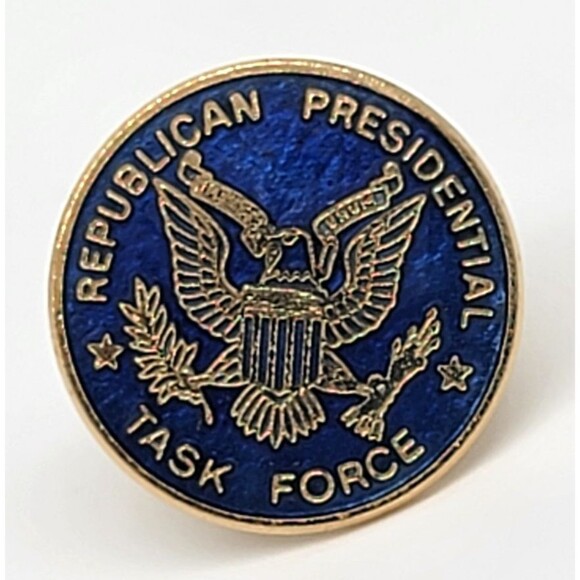 Republican Presidential Task Force Lapel Pin Blue Enamel Eagle Gold Tone Metal - Picture 5 of 17